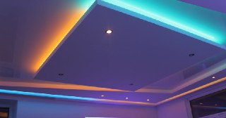 Натяжной потолок с подсветкой Каспийск, цена от 2077 руб.